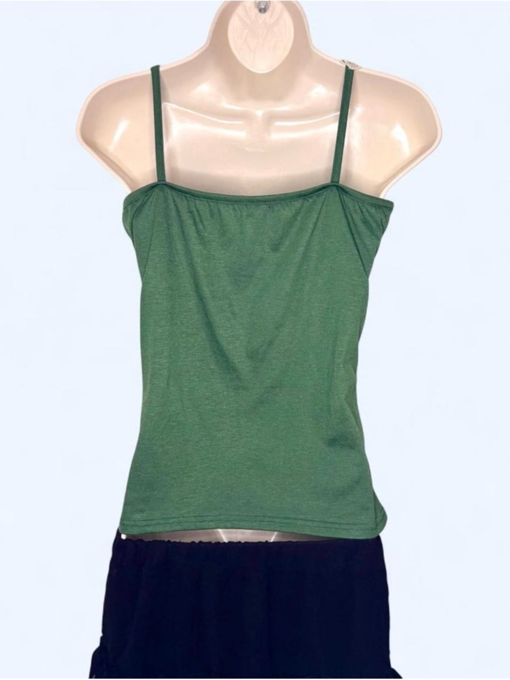 Fairycore Green Tank Top with Cream Crochet Trim - Picture 6 of 6